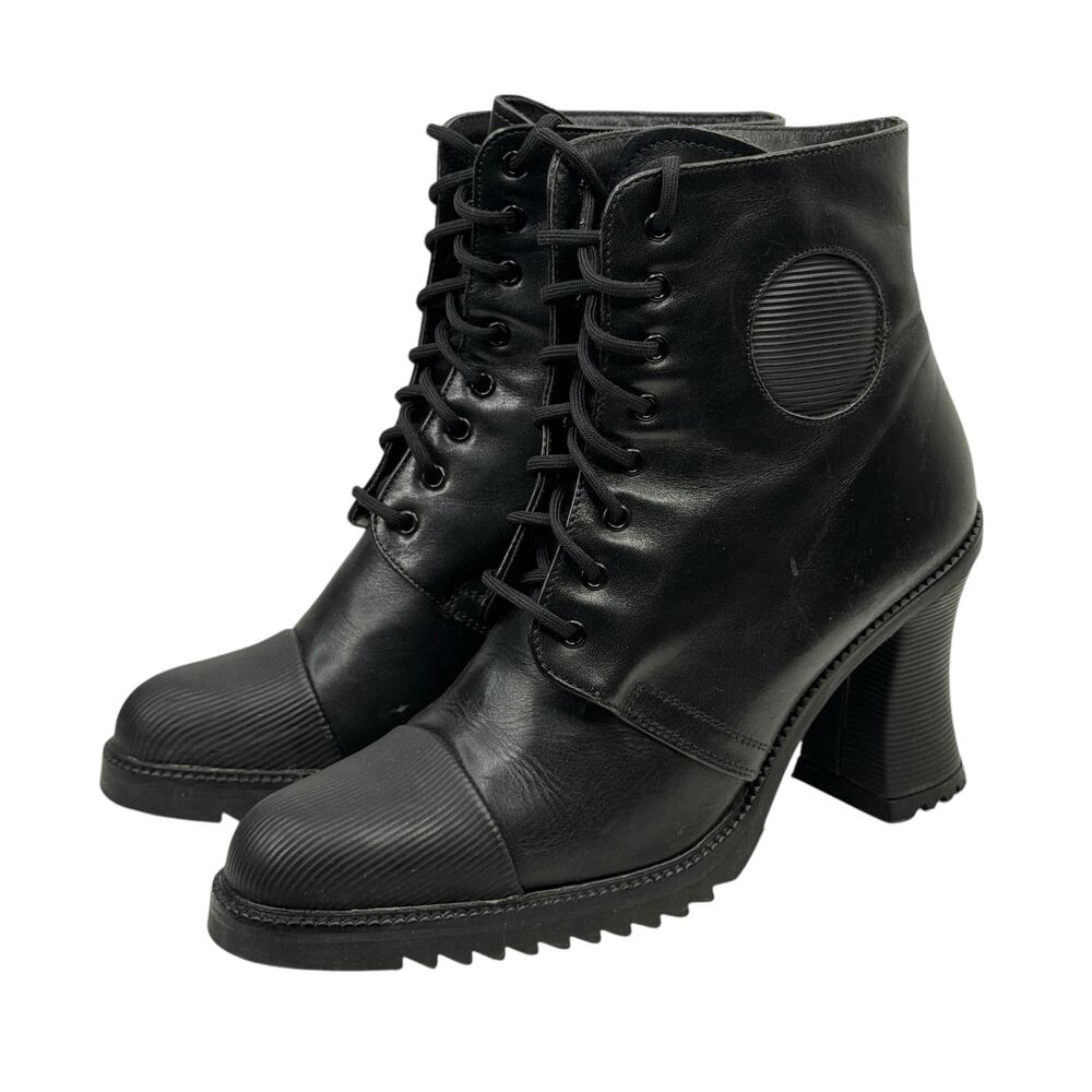 Browns Vintage Women's Victorian Steampunk Granny Boot EU 37 US 7 Heeled Leather